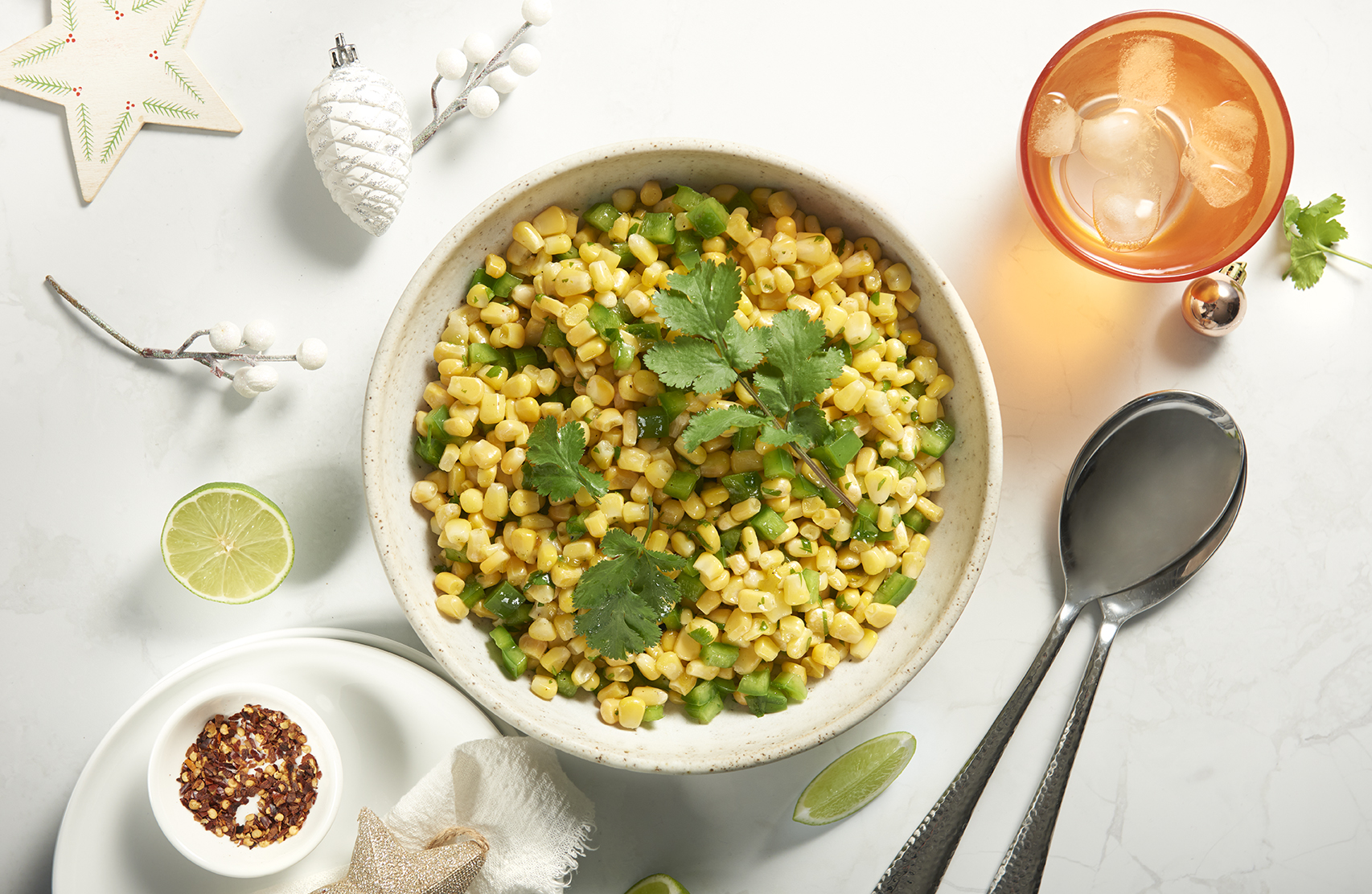 Christmas Corn Salad with Green Chili