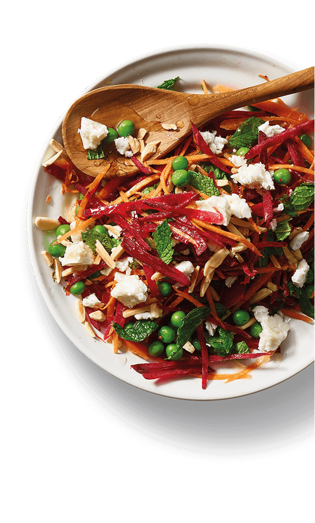 Crunchy Beet Slaw with  Feta and Almonds