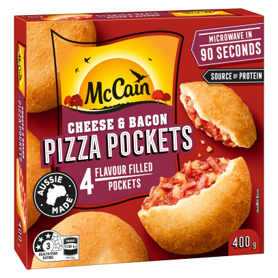 Pizza Pockets Cheese & Bacon 400g