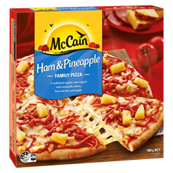 Ham & Pineapple Family Pizza 500g